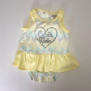 0-3 months yellow baby Calvin Klein onesie…